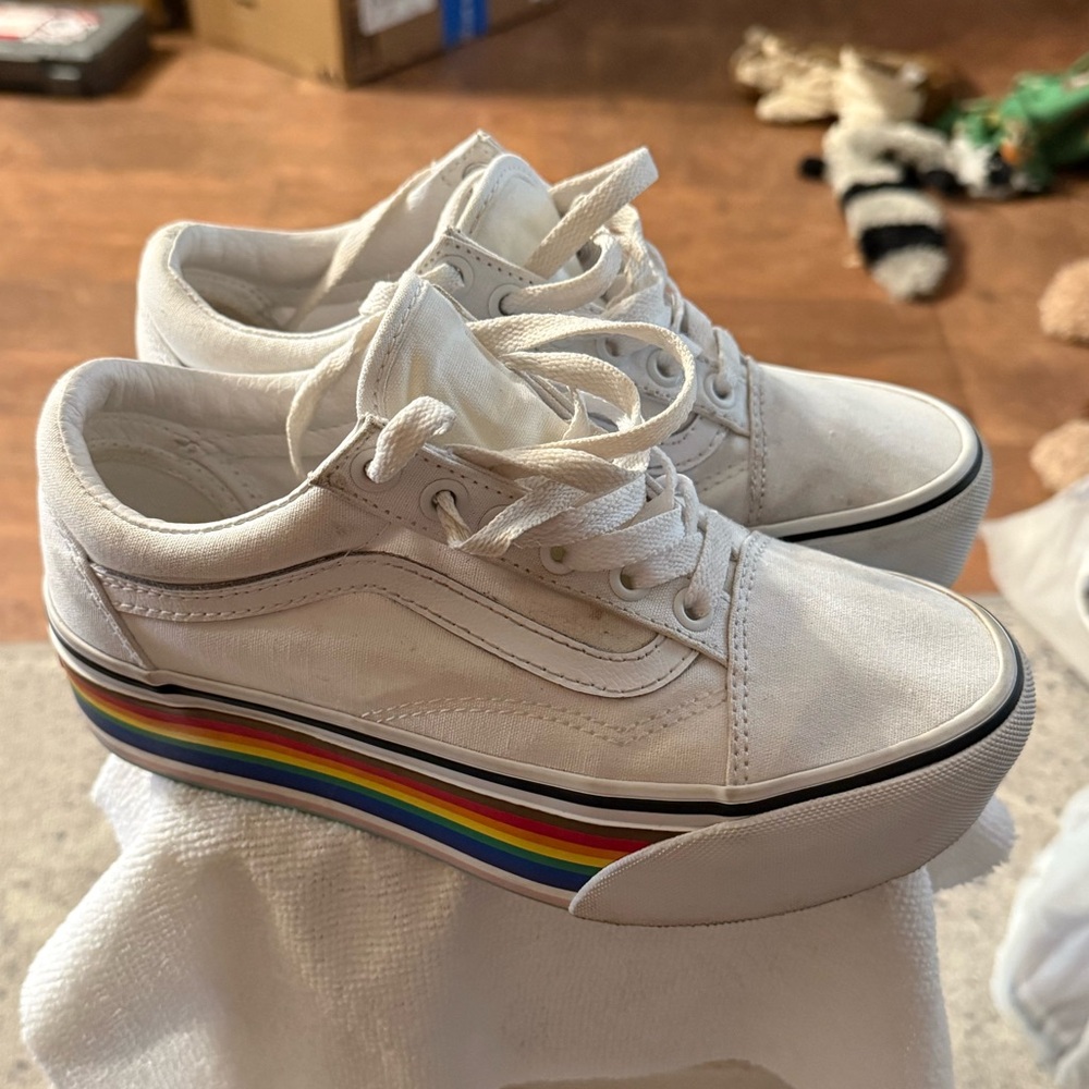 Vans Old Skool Stackform Pride Rainbow White Snea… - image 1